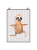 Mr. & Mrs. Panda Poster Faultier Yoga ohne Spruch in Grau Pastell