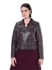 Ulla Popken Lederjacke in dunkel weinrot