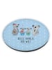 Mr. & Mrs. Panda Rund Magnet Koala Familie zwei mit Spruch in Blau Pastell