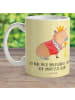 Mr. & Mrs. Panda Becher Capybara König mit Spruch in Gelb Pastell