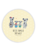 Mr. & Mrs. Panda Rund Magnet Koala Familie zwei mit Spruch in Gelb Pastell