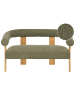 Beliani 2-Sitzer Sofa ILBRO in Grün/Braun - (W) 138 x (H) 76 x (L) 68 cm