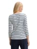 Tom Tailor Gestreiftes Langarmshirt mit Herz-Logo auf der Brust in Blau