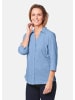 GOLDNER Kurzgröße:  Bluse Stretchbequeme Bluse mit Baumwolle in bleu