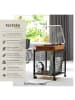 tectake Beistelltisch Gary 40 x 40 x 48 cm, Industrial Holz dunkel, rustikal