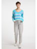 myMo Damen Strickpullover in Türkis Mehrfarbig