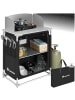 tectake Campingküche Premium mit Aluminiumgestell und 2 Fächern  76 x 53,5 x 107 cm, sch