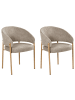 Beliani 2er-Set Esszimmerstuhl ZANE in Beige/Braun