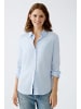 Oui Hemdbluse aus Baumwollmischung in Light Blue