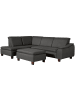 58 aufm Kessel ECKSOFA mit Ottomane links Kaylil Flachgewebe graphit