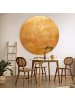 OnlyWow Rundes Wandbild Goldfarben