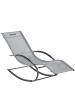 Beliani Gartenliege CARANO II in Grau/Schwarz - (W) 60 x (H) 90 x (L) 155 cm