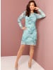 creation L Mesh-Kleid in kalkmint-bedruckt