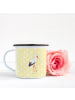 Mr. & Mrs. Panda Emaille Tasse Storch ohne Spruch in Gelb Pastell