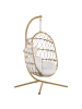 Beliani Hängesessel ADRIA in Beige/Weiß - (W) 108 x (H) 190 x (L) 100 cm