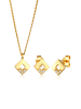 Elli DIAMONDS  Schmuckset 925 Sterling Silber Diamant, Geo in Gold