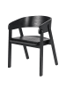 home24 home24 Armlehnenstuhl aus echtholzfurniertem MDF & massiver Esche in Schwarz, 53 x 75 x 50 cm in Schwarz