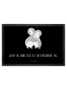 Mr. & Mrs. Panda Eingangsmatte Pinguine Kuscheln mit Spruch in Schwarz