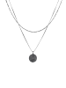 KUZZOI Halskette 925 Sterling Silber Geo, Plättchen in Schwarz