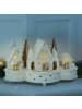 MARELIDA LED Holz Weihnachtsstadt beleuchtet und mit Musik L: 30cm in weiß