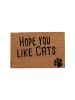 relaxdays Fußmatte Hope you like cats in Natur - 40 x 60 cm