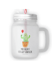 Mr. & Mrs. Panda Trinkglas Mason Jar Kaktus Luftballon mit Spruch in Transparent