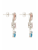 Gemshine Ohrhänger Blue Berry Square Dangle in silver coloured