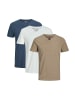 Jack & Jones T-Shirt Split in Blau / weiß / beige