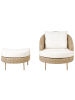 Beliani 5-tlg Sessel ARCILLE II in Naturfarben/Beige/Weiß