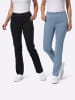 Sieh an! Doppelpack Jeans in blue-bleached + black denim