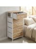 relaxdays Kommode in Natur/ Weiß - (B)45 x (H)94 x (T)30 cm