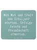 Mr. & Mrs. Panda Mouse Pad Spruch Mutiger Schulanfang mit Spruch in Meeresbrise
