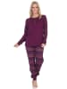 NORMANN Langarm Schlafanzug Pyjama Bündchen Ethnolook - 87071 in beere