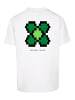 F4NT4STIC T-Shirt Silvester Happy New Year Pixel Kleeblatt in weiß