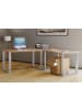 VCM  U Schreibtisch Eckschreibtisch L Form 190x130x50 in Silber / Sonoma-Eiche
