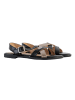 Divine Factory Flache Sandale mit Riemchen Grau