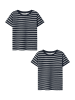 name it T-Shirt 2er-Set Kurzarm Normal geschnitten Rundhals in Dunkelblau-2