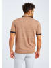 Leif Nelson Herren T-Shirt Polo Herren T-Shirt Polo LN-55550 in camel-melange