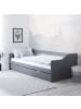 Homestyle4u Ausziehbett 90x200 in Grau