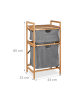 relaxdays Wäschekorbregal in Natur/ Grau - (B)44 x (H)84,5 x (T)33 cm