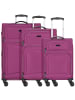 D&N Travel Line 9204 4 Rollen Kofferset 3-teilig mit Dehnfalte purple