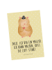 Mr. & Mrs. Panda Bildkarte Hamster Hut mit Spruch in Gelb Pastell