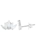 Adeliás Damen Ohrringe – Ohrstecker aus 925 Silber mit Zirkonia in silber