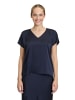 Vera Mont Satin-Bluse mit V-Ausschnitt in Night Sky