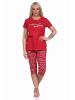 NORMANN Capri Schlafanzug kurzarm Pyjama maritimimen Look - 73993 in rot
