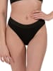 Yenita® Strings 3er Set Damen Tanga mit elastischem Logobund in schwarz