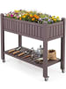 COSTWAY Hochbeet mit Rollen 108 x 44 x 88,5 cm in Braun