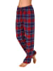 NORMANN Dame Flanell Schlafanzug Hose kariert Baumwolle - 66683 in Blau