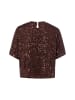 Marie Lund Pailletten-Shirt in schoko