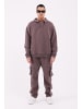 Megaman Jogginganzug Set Jogger Pullover Oversize Fit in Braun